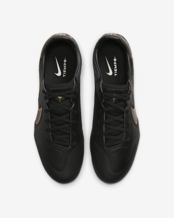 Botas de Futbol Nike Tiempo Legend 9 Pro FG Firm-Ground Hombre Negras Gris Metal Doradas Metal Gris | QYETM-6792