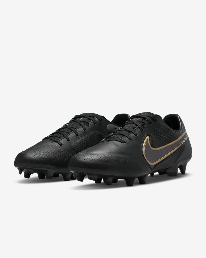 Botas de Futbol Nike Tiempo Legend 9 Pro FG Firm-Ground Hombre Negras Gris Metal Doradas Metal Gris | QYETM-6792