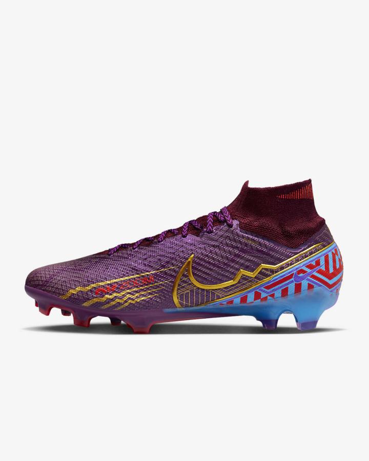 Botas de Futbol Nike Zoom Mercurial Superfly 9 Elite KM FG Firm-Ground Mujer Azules Moradas Metal Doradas | BVFDO-3658