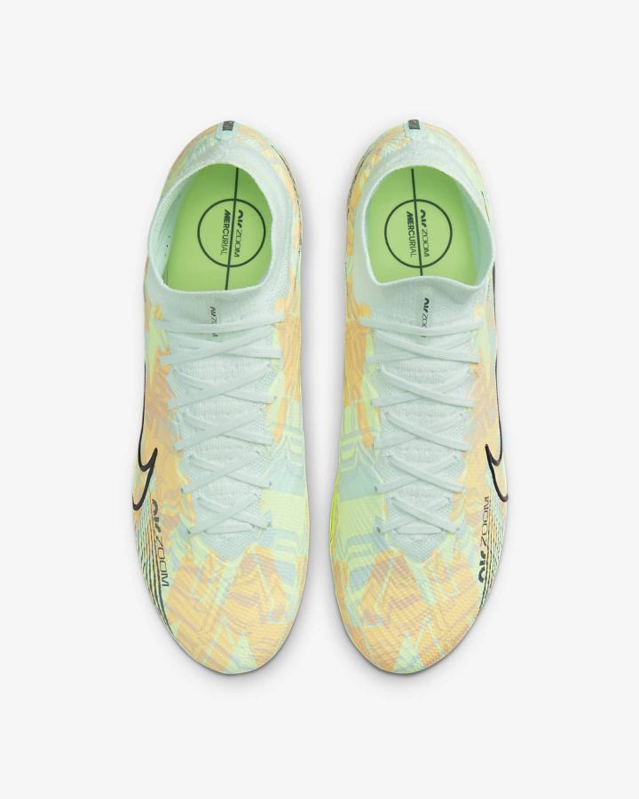 Botas de Futbol Nike Zoom Mercurial Superfly 9 Elite KM FG Firm-Ground Mujer Verde Naranjas Verde Azules | DPJTO-1629