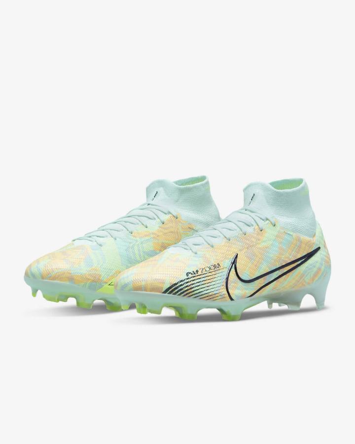 Botas de Futbol Nike Zoom Mercurial Superfly 9 Elite KM FG Firm-Ground Mujer Verde Naranjas Verde Azules | DPJTO-1629