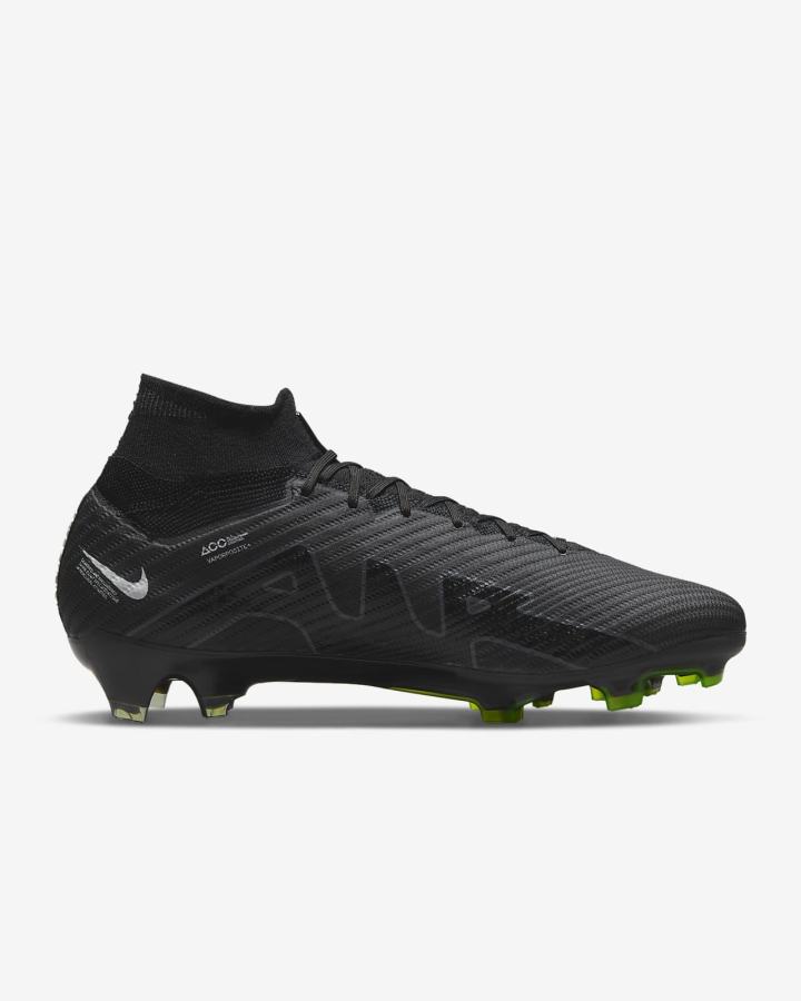 Botas de Futbol Nike Zoom Mercurial Superfly 9 Elite KM FG Firm-Ground Mujer Negras Blancas Gris Oscuro | EVBNL-3620