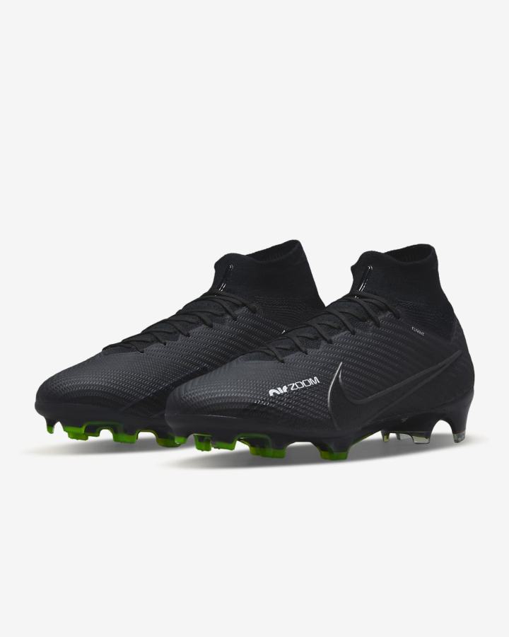 Botas de Futbol Nike Zoom Mercurial Superfly 9 Elite KM FG Firm-Ground Mujer Negras Blancas Gris Oscuro | EVBNL-3620