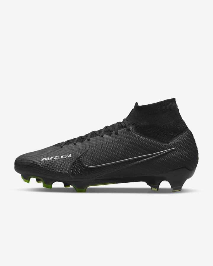 Botas de Futbol Nike Zoom Mercurial Superfly 9 Elite KM FG Firm-Ground Mujer Negras Blancas Gris Oscuro | EVBNL-3620