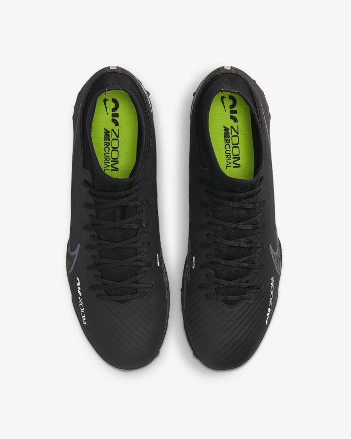 Botas de Futbol Nike Zoom Mercurial Superfly 9 Academy TF Turf Mujer Negras Blancas Gris Oscuro | MQBXZ-7104