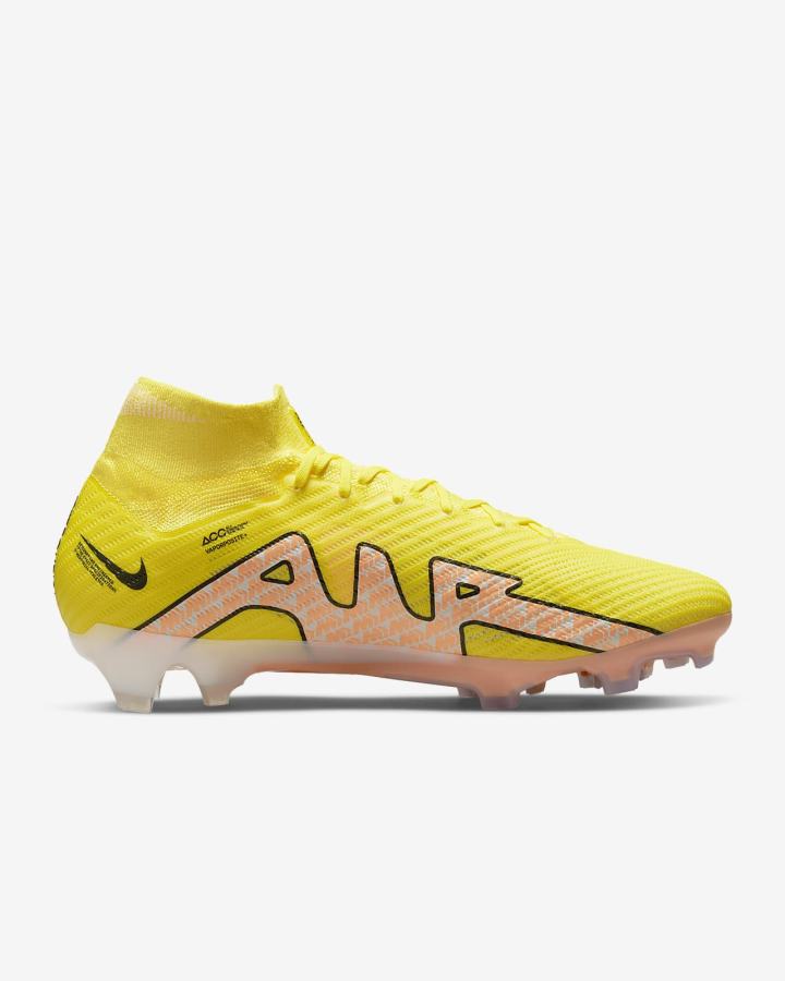 Botas de Futbol Nike Zoom Mercurial Superfly 9 Elite KM FG Firm-Ground Mujer Amarillo Moradas | NPSQM-1246