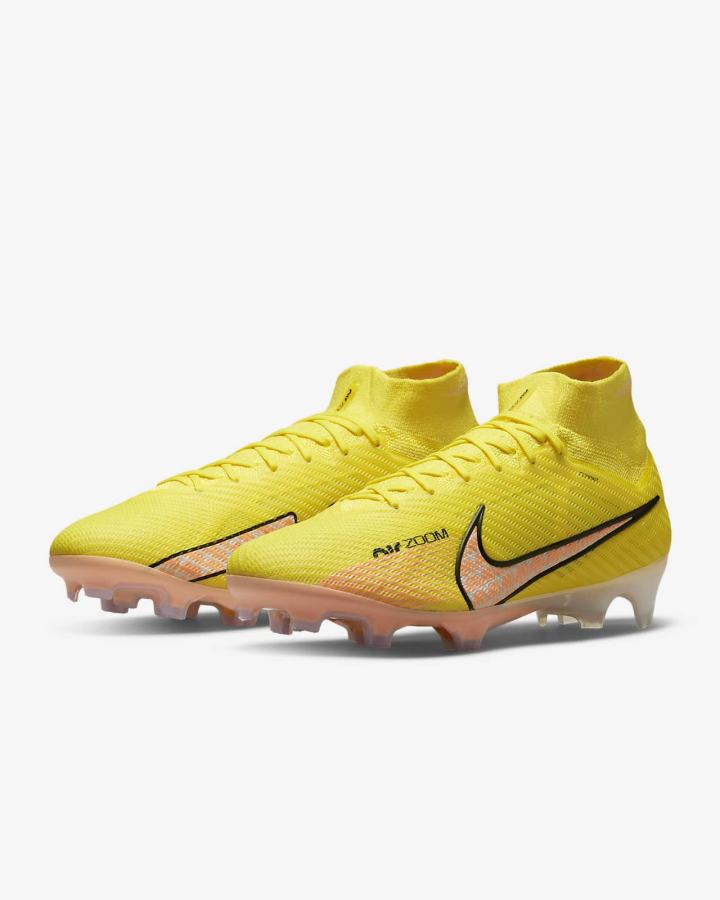 Botas de Futbol Nike Zoom Mercurial Superfly 9 Elite FG Firm-Ground Hombre Amarillo Moradas | PAGLF-7463