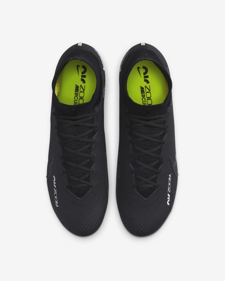 Botas de Futbol Nike Zoom Mercurial Superfly 9 Elite FG Firm-Ground Hombre Negras Blancas Gris Oscuro | UHKGX-8631