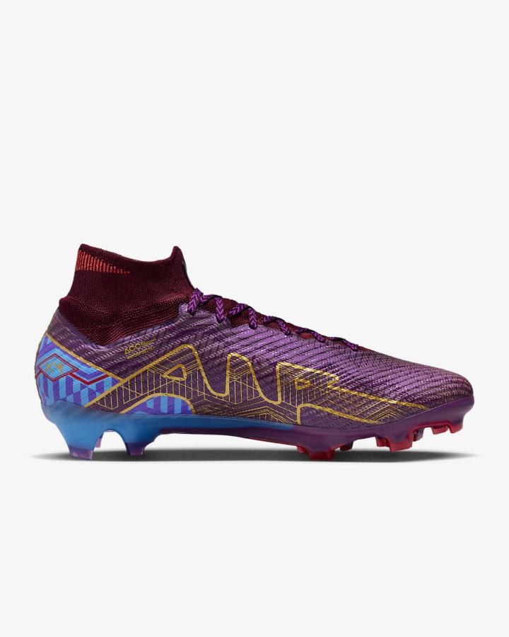 Botas de Futbol Nike Zoom Mercurial Superfly 9 Elite FG Firm-Ground Hombre Azules Moradas Metal Doradas | YFCTM-7496