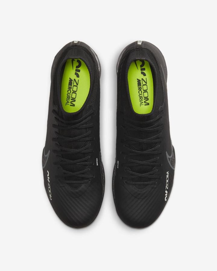 Botas de Futbol Nike Zoom Mercurial Superfly 9 Academy IC Indoor/Court Mujer Negras Blancas Gris Oscuro | YWKEH-8309