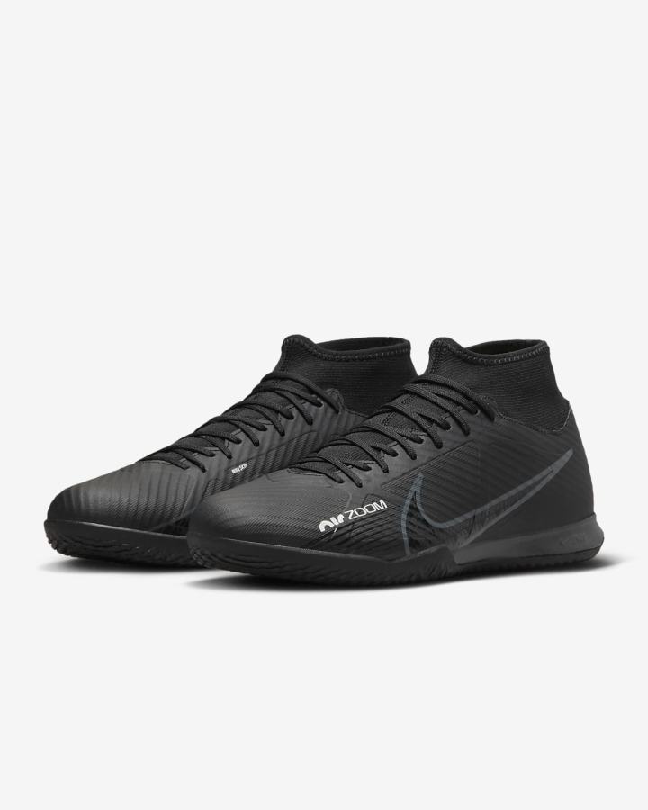 Botas de Futbol Nike Zoom Mercurial Superfly 9 Academy IC Indoor/Court Mujer Negras Blancas Gris Oscuro | YWKEH-8309