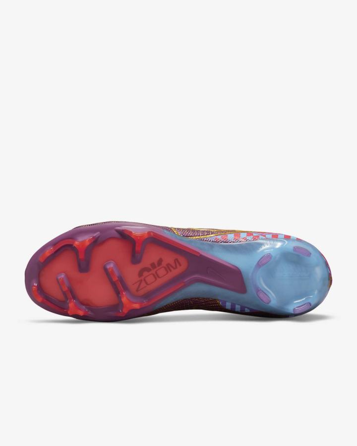 Botas de Futbol Nike Zoom Mercurial Vapor 15 Elite FG Firm Ground Mujer Azules Moradas Metal Doradas | BKTRO-3609