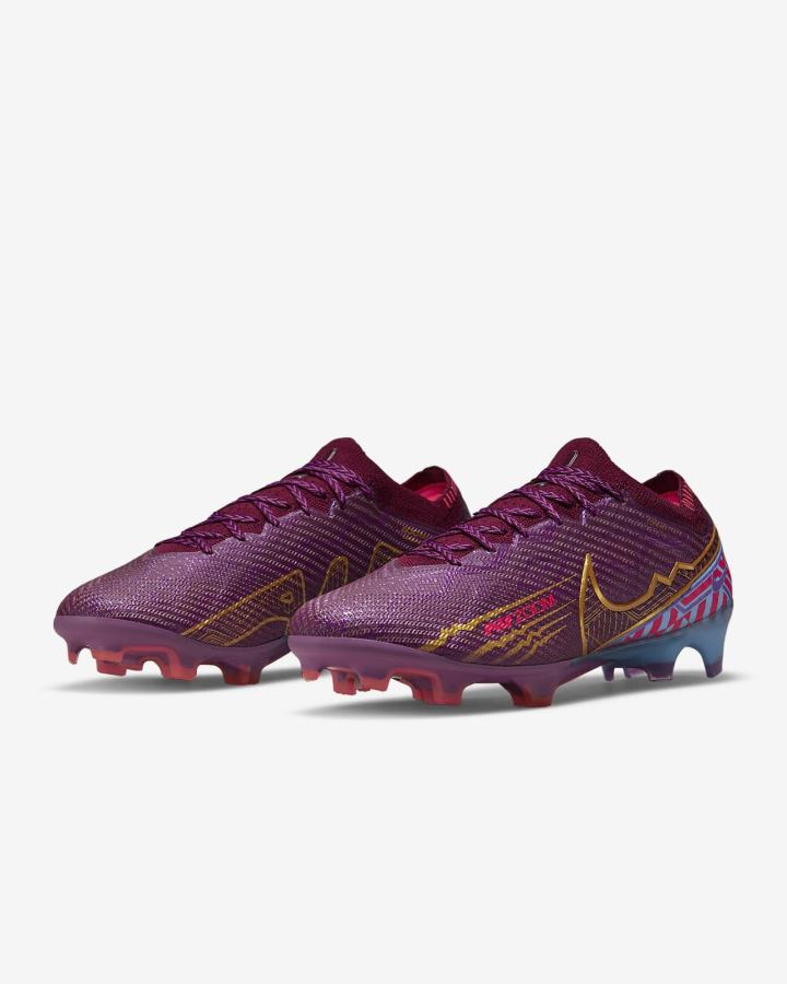 Botas de Futbol Nike Zoom Mercurial Vapor 15 Elite FG Firm Ground Mujer Azules Moradas Metal Doradas | BKTRO-3609