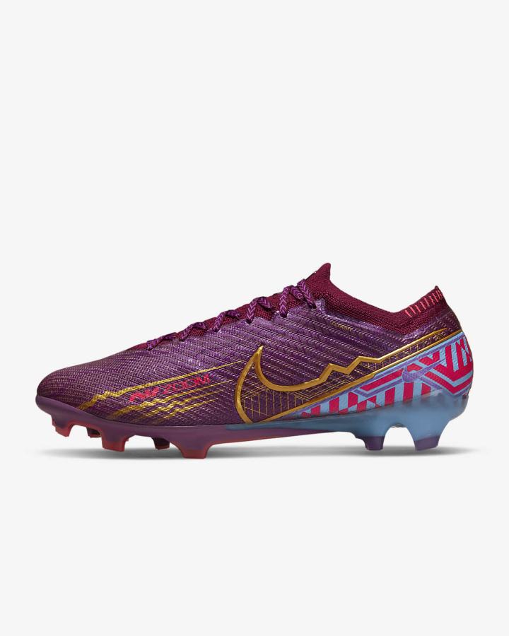 Botas de Futbol Nike Zoom Mercurial Vapor 15 Elite FG Firm Ground Mujer Azules Moradas Metal Doradas | BKTRO-3609
