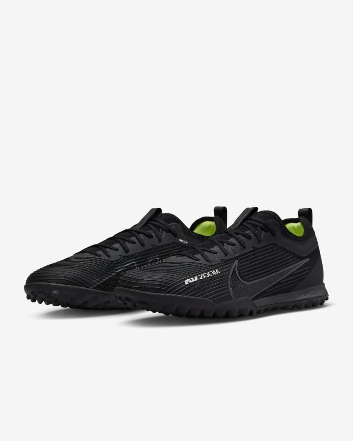 Botas de Futbol Nike Zoom Mercurial Vapor 15 Pro TF Turf Mujer Negras Blancas Gris Oscuro | DAOUG-0671