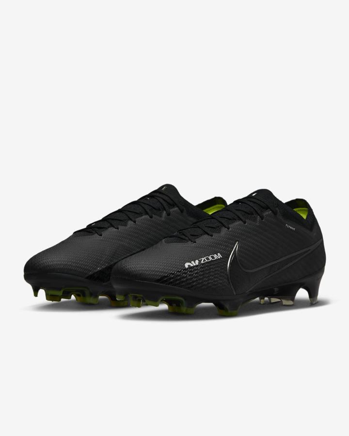 Botas de Futbol Nike Zoom Mercurial Vapor 15 Elite FG Firm Ground Hombre Negras Blancas Gris Oscuro | JOWNC-4876