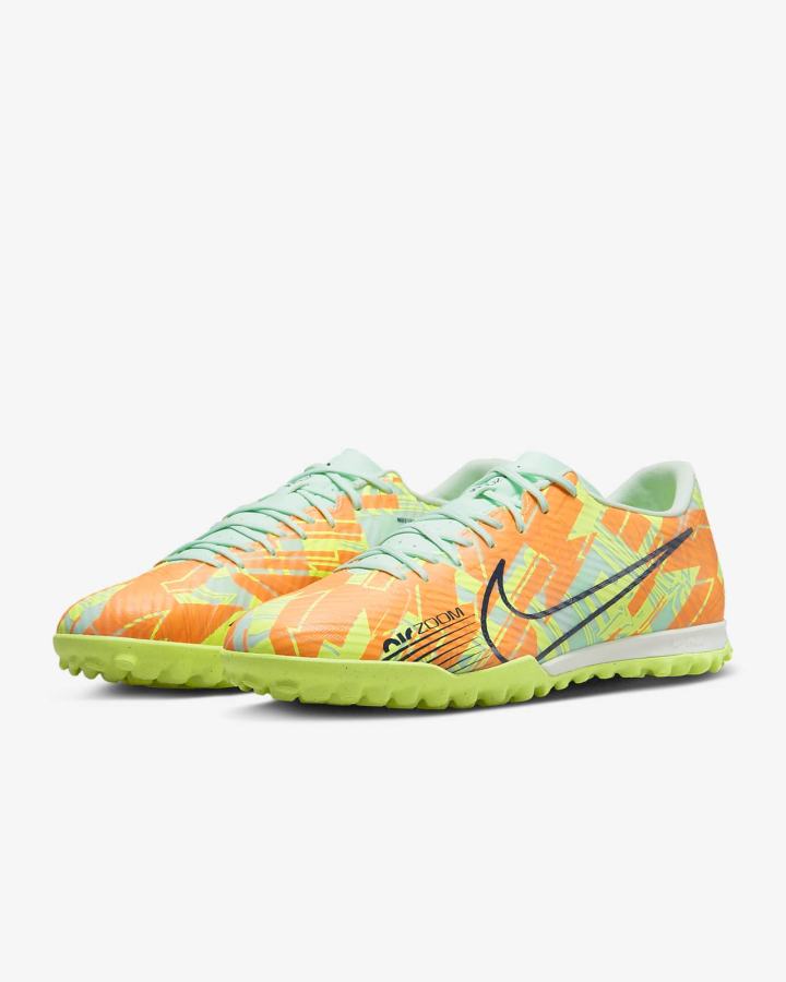 Botas de Futbol Nike Zoom Mercurial Vapor 15 Academy TF Turf Hombre Verde Menta Naranjas Verde Azules | NVXLH-4921