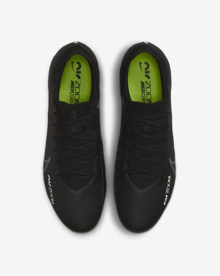 Botas de Futbol Nike Zoom Mercurial Vapor 15 Pro FG Firm-Ground Hombre Negras Blancas Gris Oscuro | VRSZX-5217
