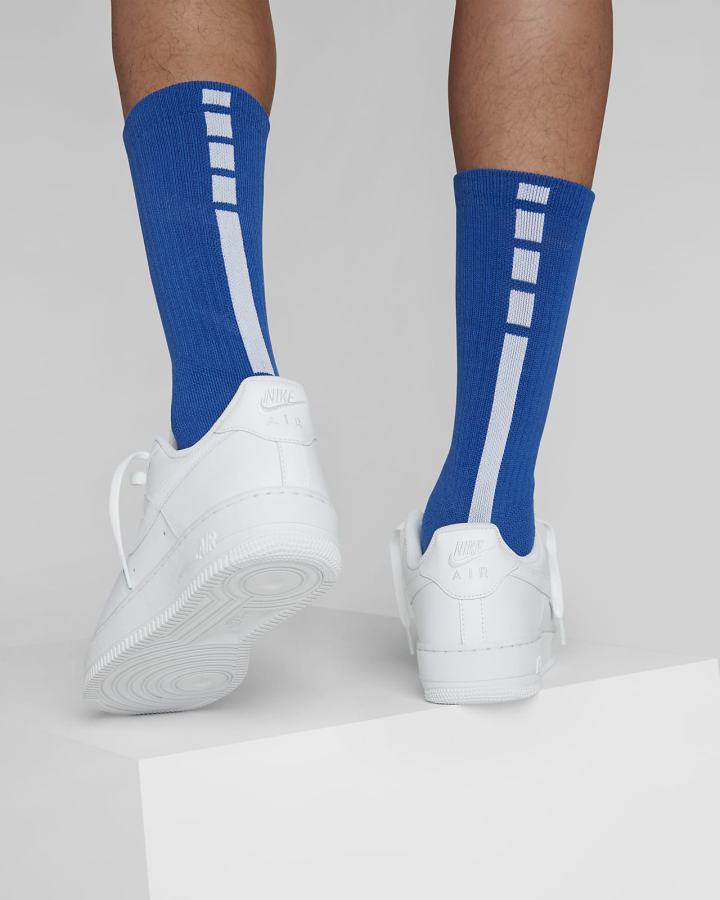 Calcetines Nike Elite Crew Basketball Hombre Azul Real Blancas | ZTLGU-2501