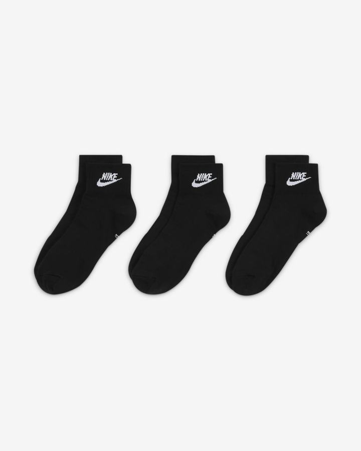 Calcetines Nike Everyday Essential Ankle (3 Pairs) Hombre Negras Blancas | YLKCV-5298