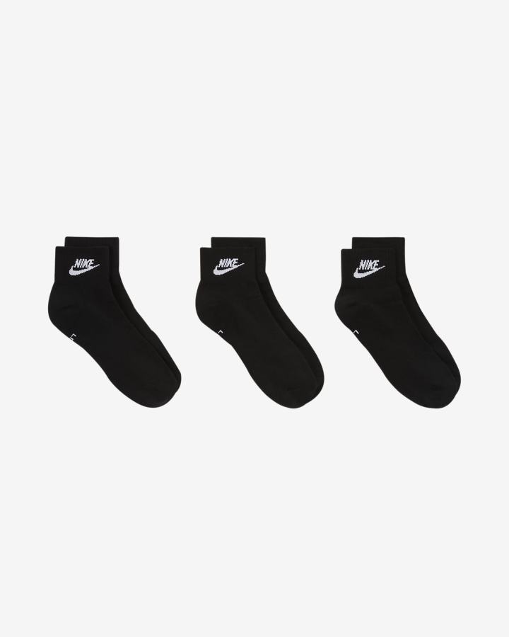 Calcetines Nike Everyday Essential Ankle (3 Pairs) Hombre Negras Blancas | YLKCV-5298