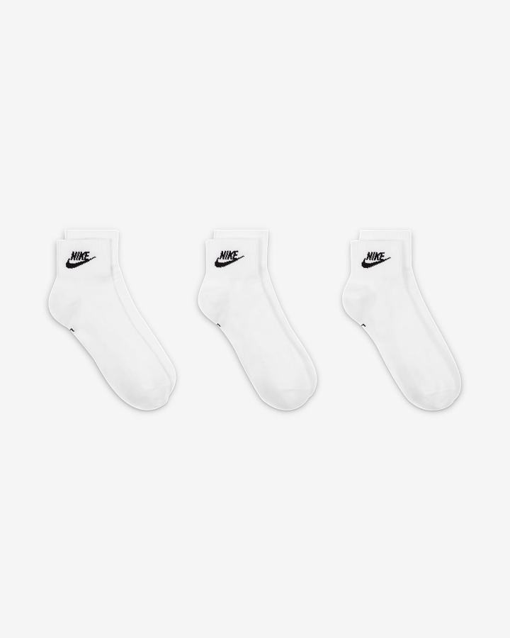 Calcetines Nike Everyday Essential Ankle (3 Pairs) Hombre Blancas Negras | ZGJAW-5042
