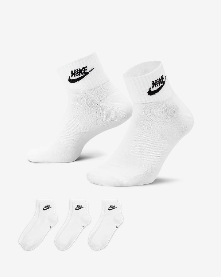 Calcetines Nike Everyday Essential Ankle (3 Pairs) Hombre Blancas Negras | ZGJAW-5042