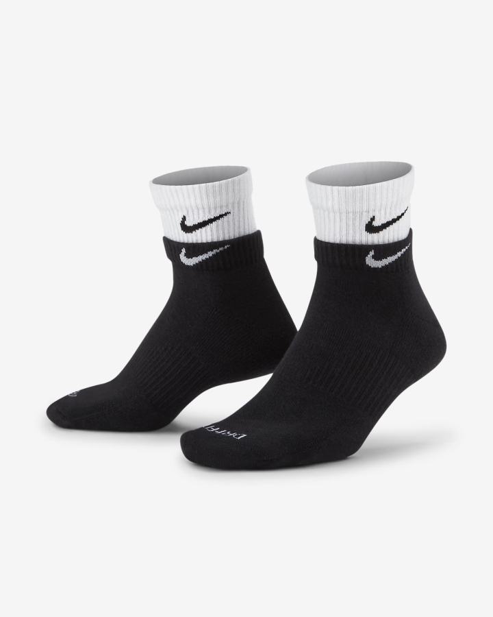 Calcetines Nike Everyday Plus Cushioned Training Ankle Hombre Negras Blancas | DZFEM-0768