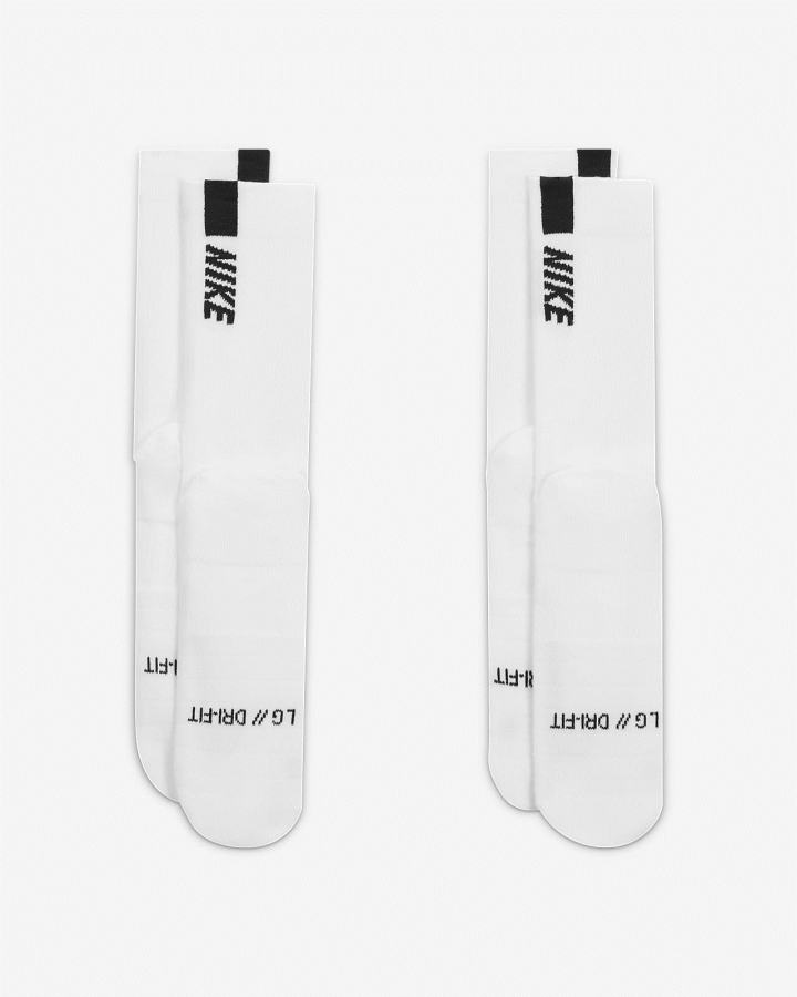 Calcetines Nike Multiplier Crew Sock (2 Pairs) Hombre Blancas Negras | JAOEY-9471