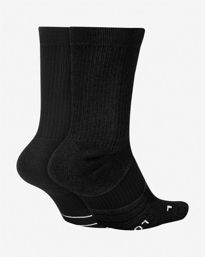 Calcetines Nike Multiplier Crew Sock (2 Pairs) Hombre Negras Blancas | ZWEYG-9342