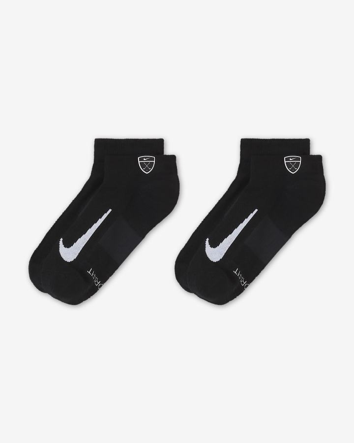 Calcetines Nike Multiplier Low Golf Quarter (2 Pairs) Hombre Negras Blancas | SYOMH-0329