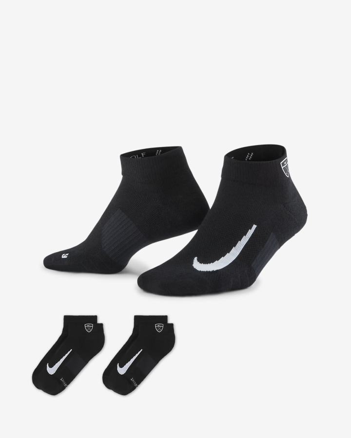 Calcetines Nike Multiplier Low Golf Quarter (2 Pairs) Hombre Blancas Negras | YFNRS-9718