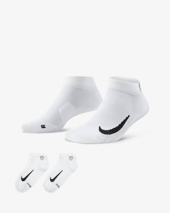 Calcetines Nike Multiplier Low Golf Quarter (2 Pairs) Hombre Blancas Negras | YFNRS-9718