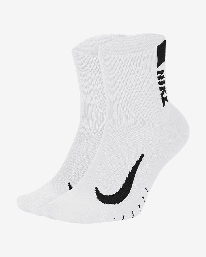 Calcetines Nike Multiplier Running Ankle (2 Pair) Hombre Blancas Negras | GPBAM-4296