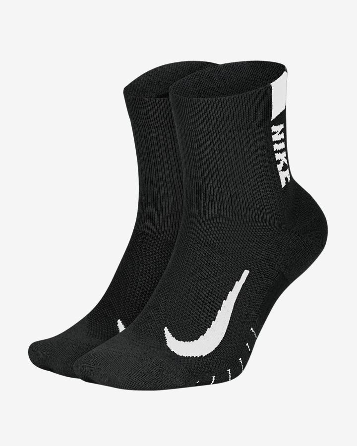 Calcetines Nike Multiplier Running Ankle (2 Pair) Hombre Negras Blancas | VXGZC-9360