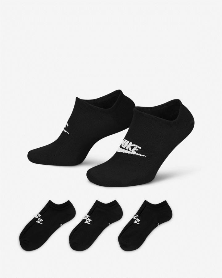 Calcetines Nike Sportswear Everyday Essential No-Show (3 Pairs) Hombre Negras Blancas | CZJNM-0563