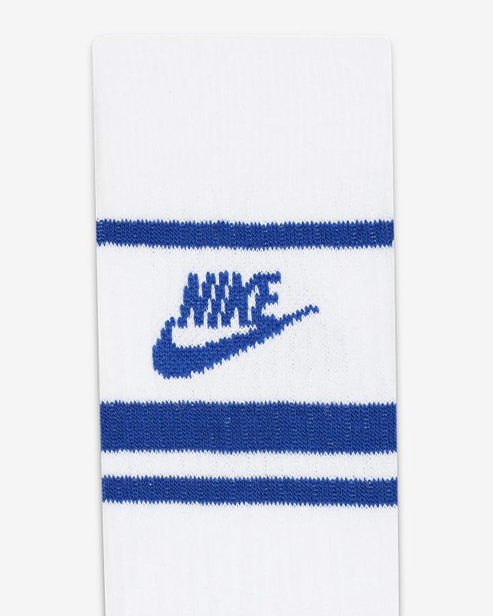 Calcetines Nike Sportswear Everyday Essential Crew (3 Pairs) Hombre Blancas Azul Real | HNBGV-0275