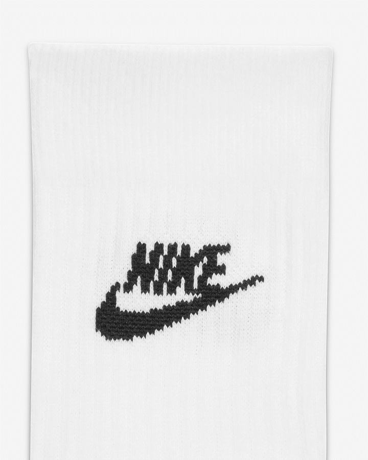 Calcetines Nike Sportswear Everyday Essential Crew (3 Pairs) Hombre Blancas Negras | JGPMN-3910