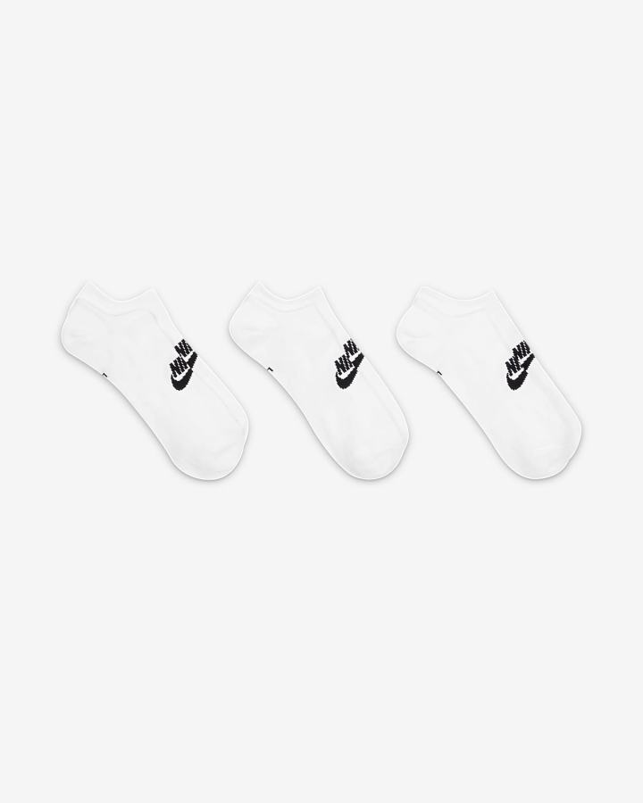 Calcetines Nike Sportswear Everyday Essential No-Show (3 Pairs) Hombre Blancas Negras | PIOSJ-9824