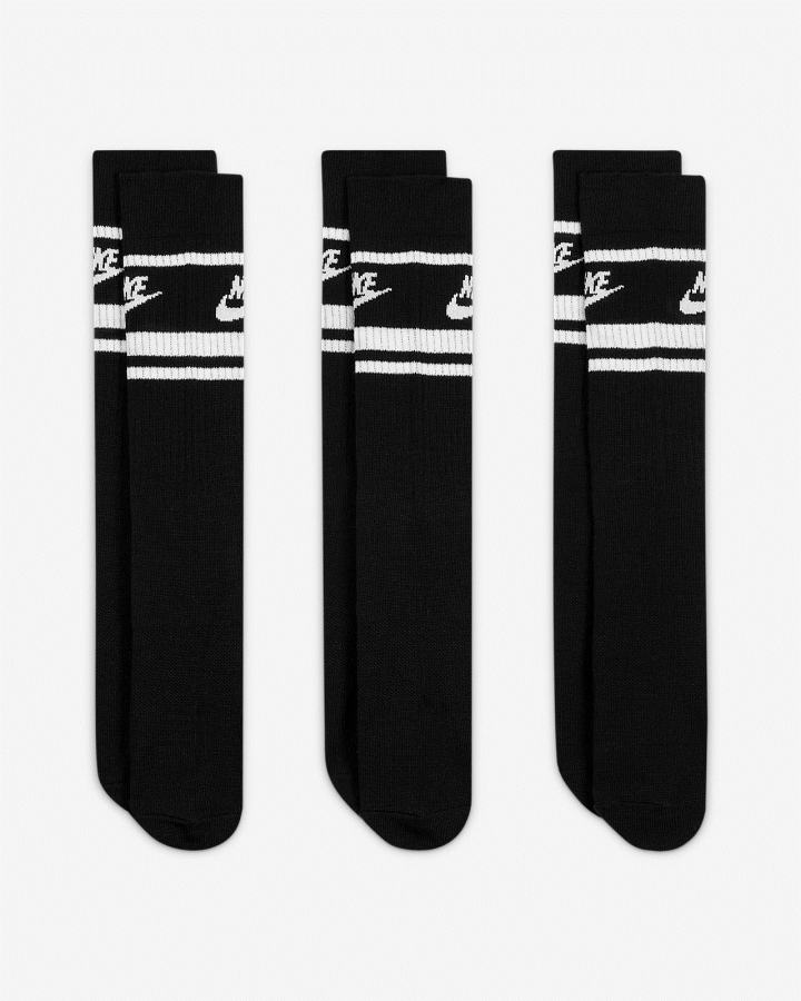 Calcetines Nike Sportswear Everyday Essential Crew (3 Pairs) Hombre Negras Blancas | RVFTH-6019