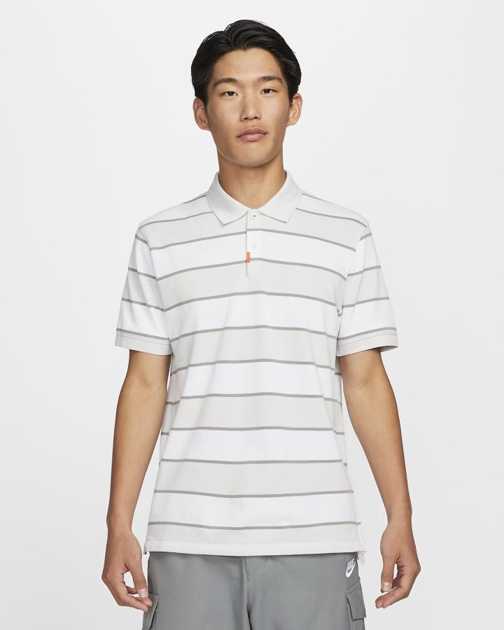 Camisa Polo Nike A Rayas Hombre Blancas | NUPIB-8301