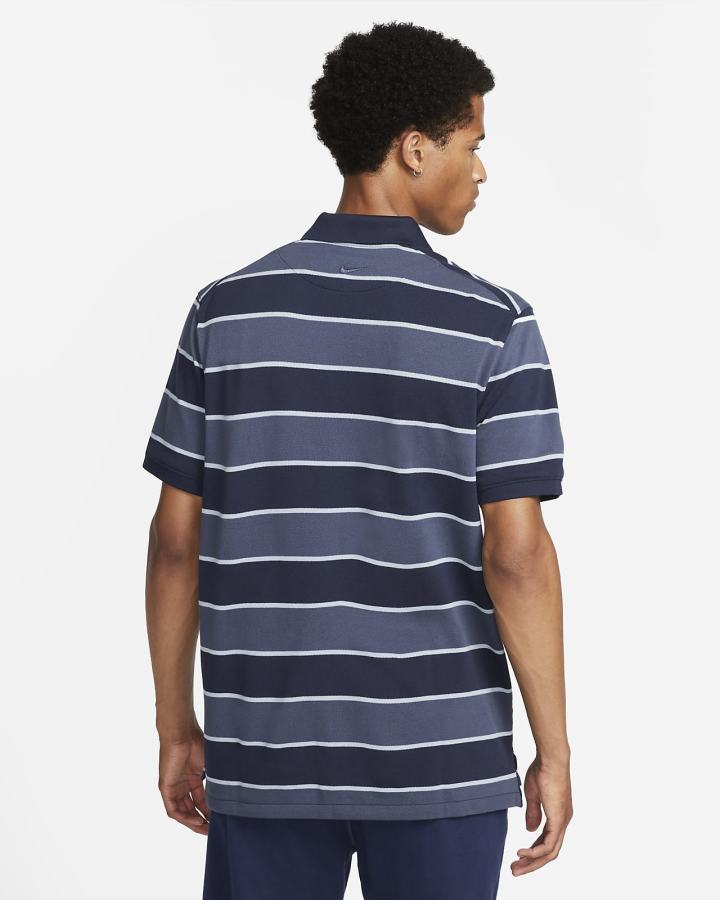 Camisa Polo Nike A Rayas Hombre Obsidian Azules Obsidian Blancas | JUDWK-7640