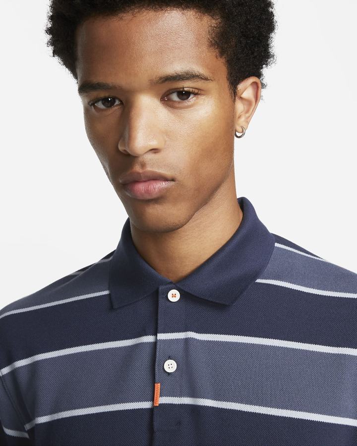 Camisa Polo Nike A Rayas Hombre Obsidian Azules Obsidian Blancas | JUDWK-7640