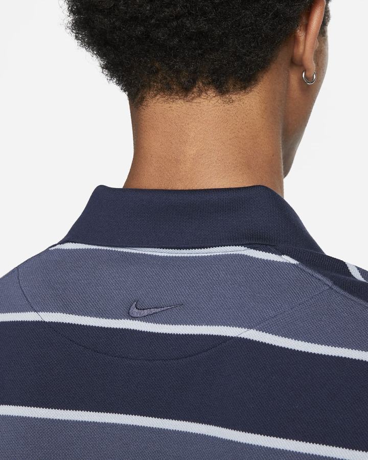 Camisa Polo Nike A Rayas Hombre Obsidian Azules Obsidian Blancas | JUDWK-7640