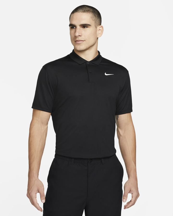 Camisa Polo Nike Court Dri-FIT Tennis Hombre Negras Blancas | KXWPS-6342