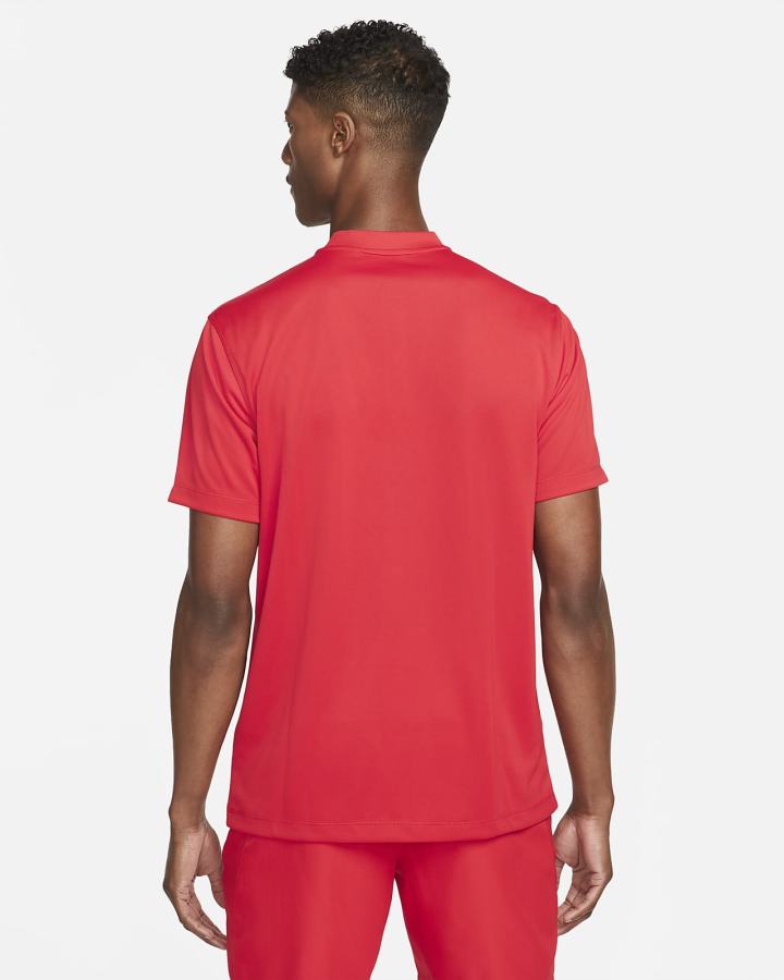 Camisa Polo Nike Court Dri-FIT Tennis Hombre Rojas Blancas | TLXFU-2647
