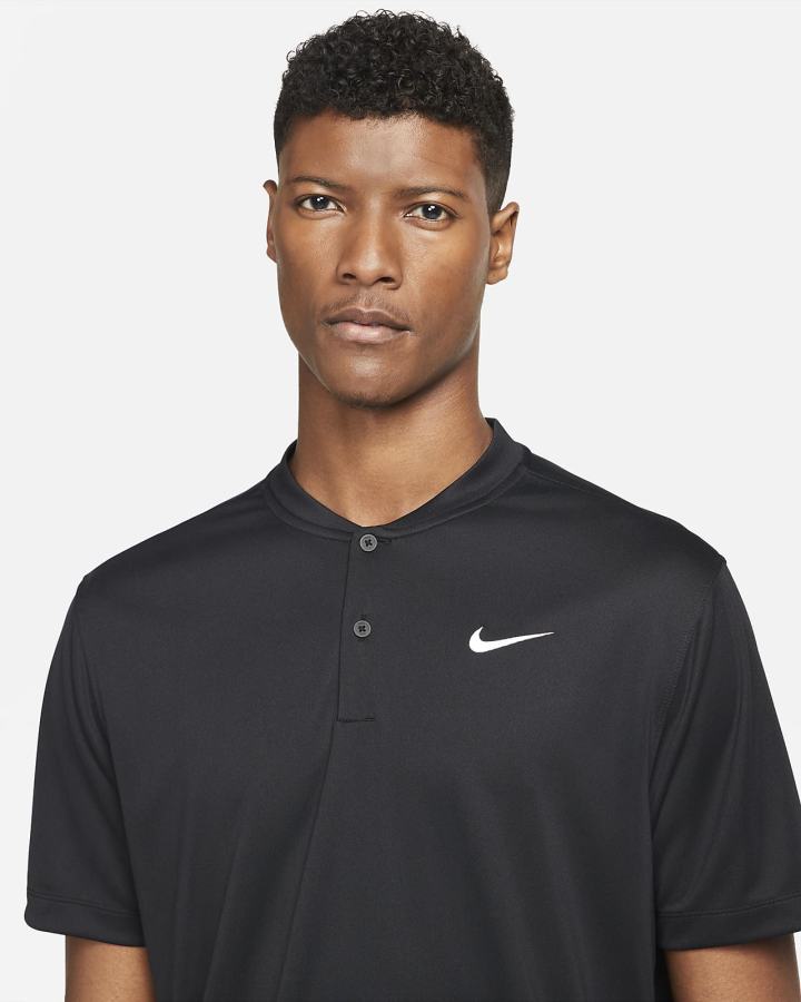 Camisa Polo Nike Court Dri-FIT Tennis Hombre Negras Blancas | VDPBH-6725