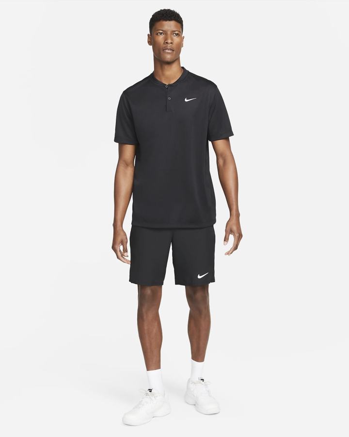 Camisa Polo Nike Court Dri-FIT Tennis Hombre Negras Blancas | VDPBH-6725