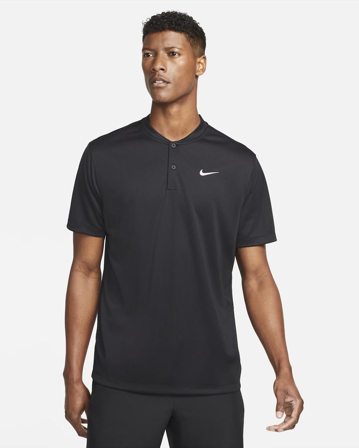 Camisa Polo Nike Court Dri-FIT Tennis Hombre Negras Blancas | VDPBH-6725