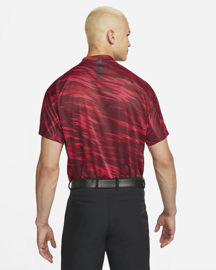 Camisa Polo Nike Dri-FIT ADV Tiger Woods Golf Hombre Burdeos Blancas | OHDCM-4637